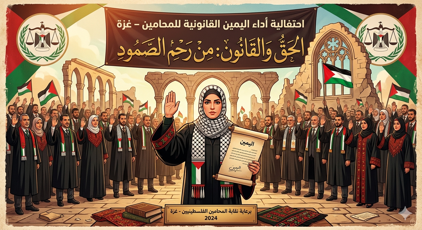 اعلان للمحامين المتدربين صادر عن  نقابة المحامين الفلسطينيين – مركز غزة